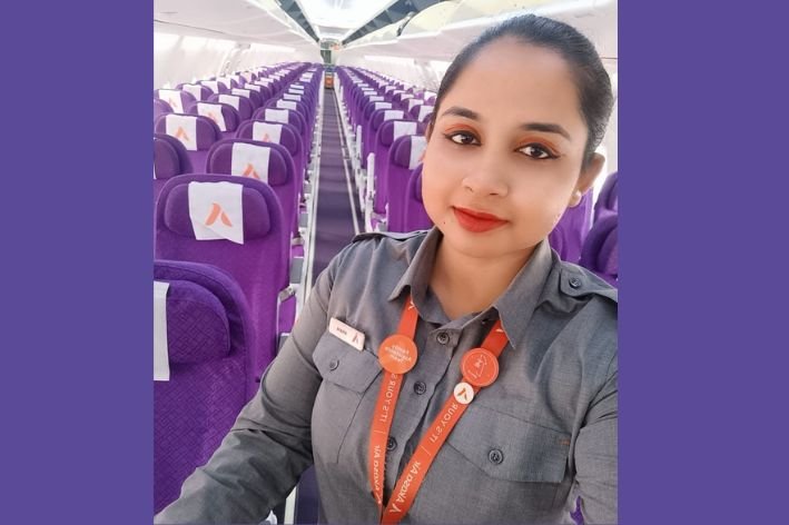 Spoken English course in Kolkata success — Afsana Mim Akasa Air cabin crew who started at LELE spoken English programme