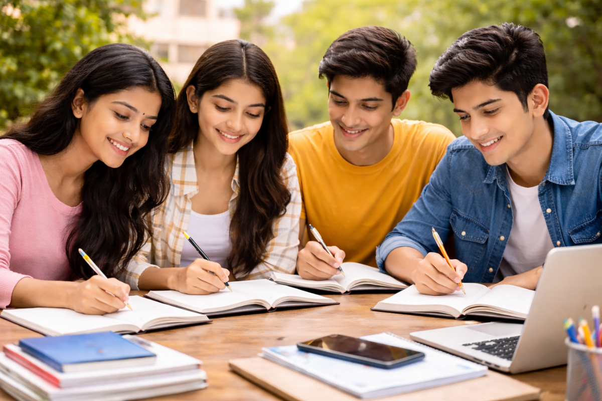 Higher secondary English tuition Kolkata — HS students practising English essay writing and comprehension for WBCHSE board exams