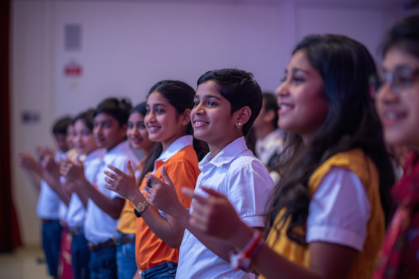 Khelte khelte English shekha bacchader — Bengali family playing English word games at home in Kolkata